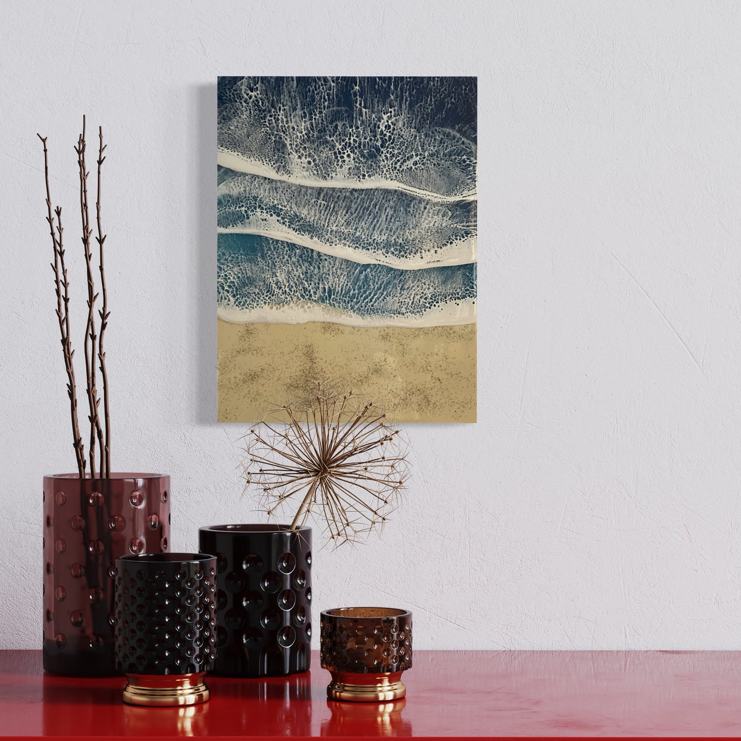 Sand and Ocean Waves Wall Art