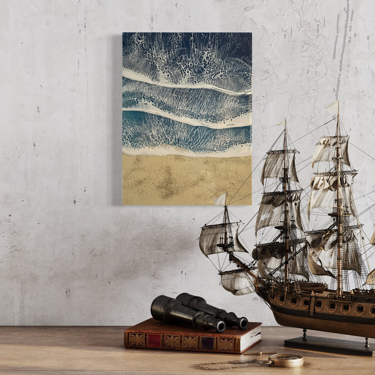 Sand and Ocean Waves Wall Art