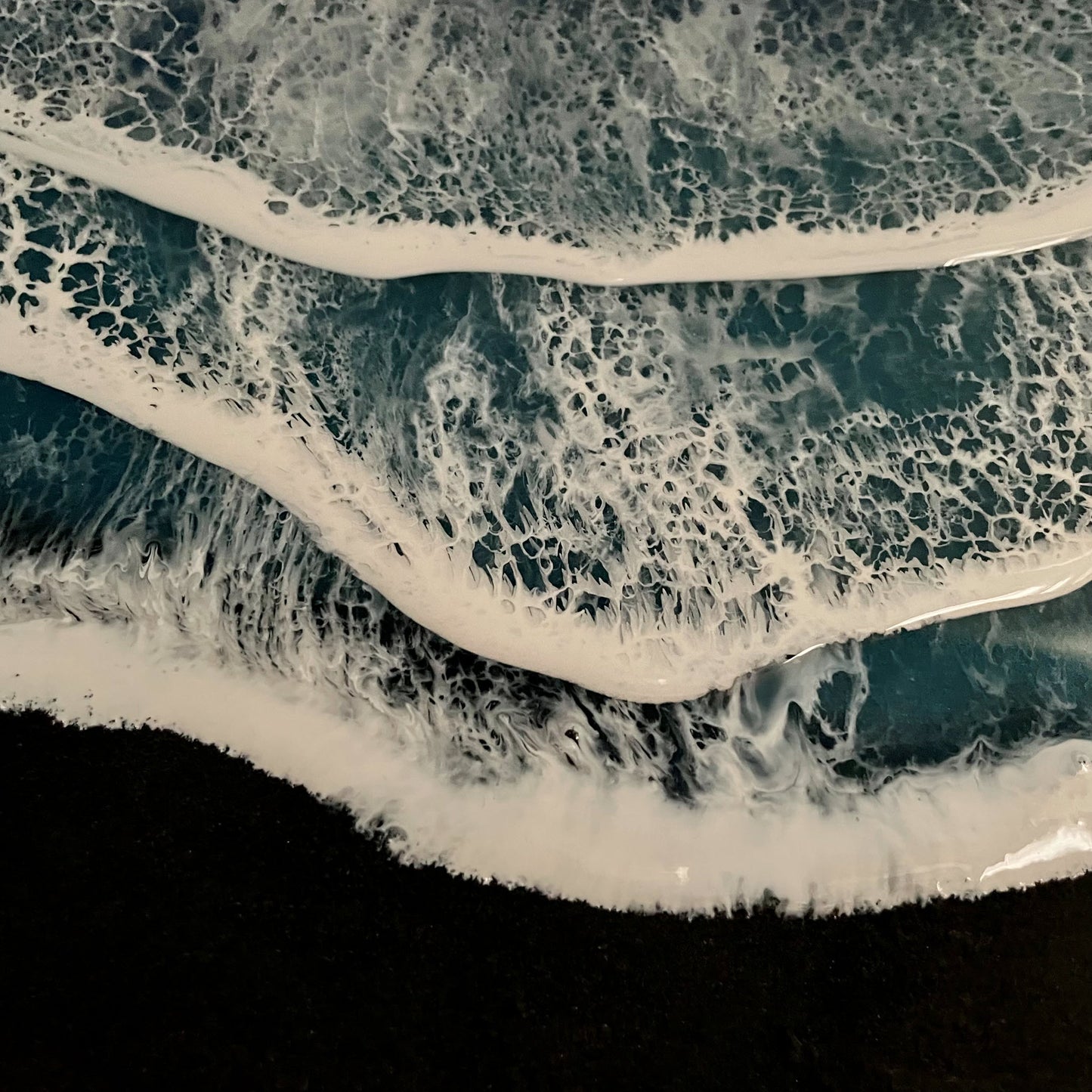 Black Beach Inspired Ocean Waves Wall Art