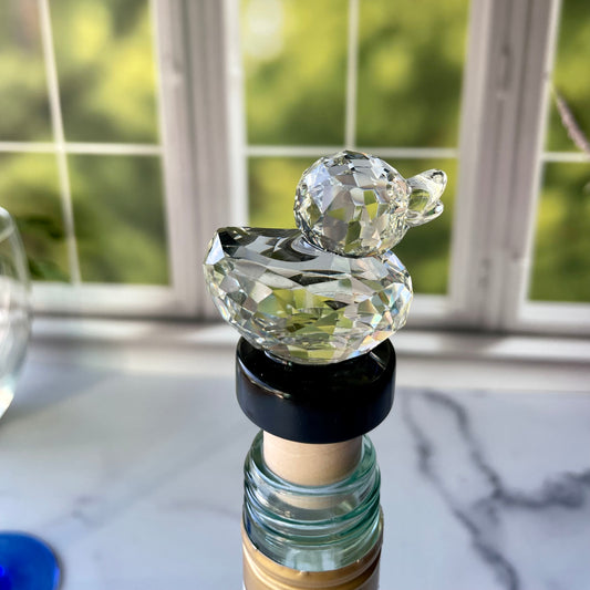 Crystal Clear Duck Cork Wine Stopper