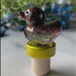 Golden Glitter Duck Cork Wine Stopper