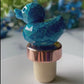 Blue Glitter Crystal Duck Cork Wine Stopper