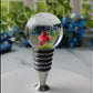 Red Blossoms Stainless Steel Liquor Bottle Stopper