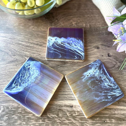 Purple Shallow Wave Coasters